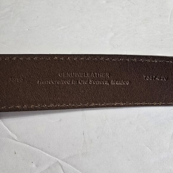 Wrangler Belt Men’s 38" Leather Silver Concho Handcrafted Made Old Sonora Mexico - Picture 7 of 10